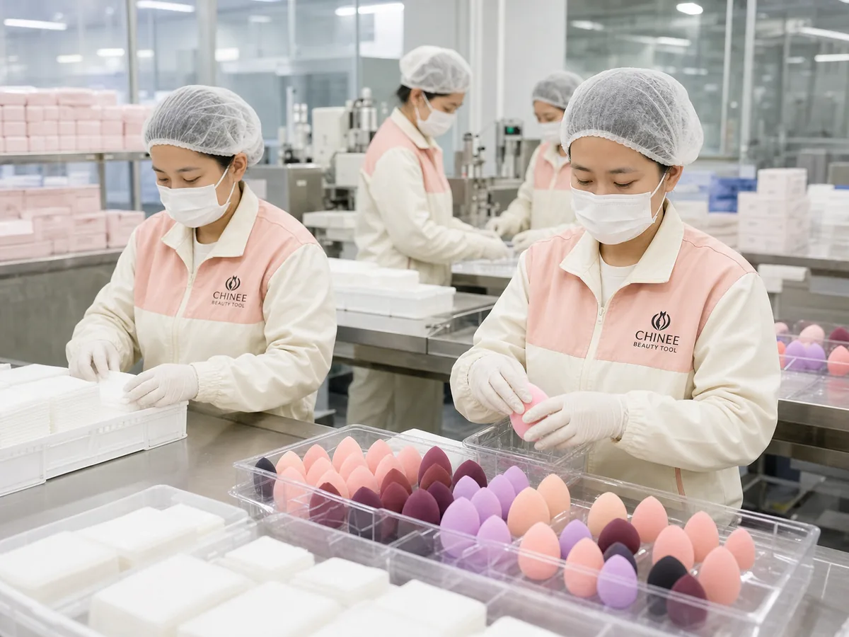 Makeup sponge and facial towel production line