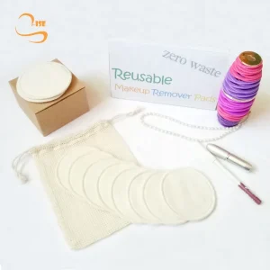 10 12 14 16 Pack Round 8cm Cotton Seam Reusable Cosmetic Cotton Remover Pads Soft Bamboo Cotton Make up Pads
