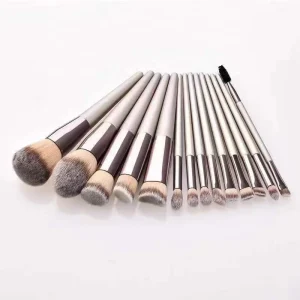 10 Pc 14 Pc Champaign Gold Makeup Brushes Set with Bag