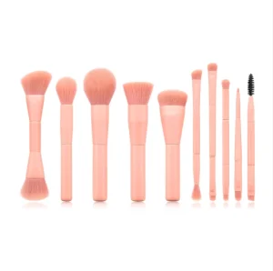 10 Pcs Make up Brush Set Cosmetic Brush Set With Wooden Handle