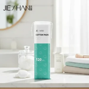 100% Cotton Hypoallergenic 6.0cm 3 Layer Cotton Rounds (120 count) Lint Free Cotton Pads Drawstring Bag for Cosmetic Application