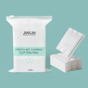 100% Eco Friendly Facial Lint Free Face Stretchable Wet 6g Travel Disposable Square Cotton Pad With Logo
