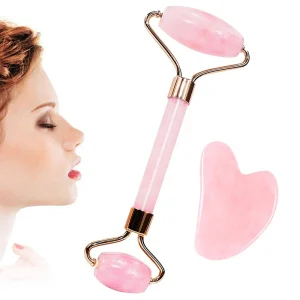 100% Genuine Natural Anti Aging Massage Nephrite Facial Massager Jade Roller Chinese Gua Sha Set