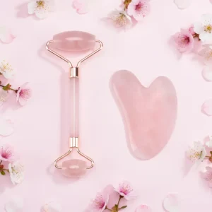 100% Natural Anti Aging Himalayan Jade Roller Double Neck Therapy Massager for Face Lift Body Facial Depuffing Healing