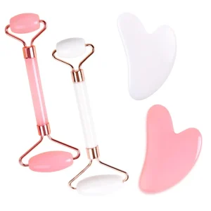 100% Natural Jade Roller and Guasha Gua Sha Set Double Head Skin Facial Care Jade Roller