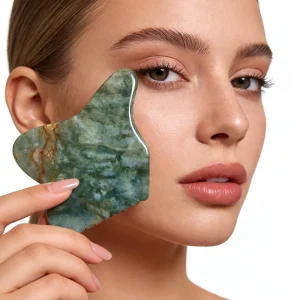 100% Natural Moss Agate Gua Sha Scraping Board Facial Beauty Massager Jade Gray Jade Stone Guasha Skincare Tool