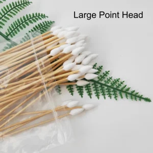 100% Natural Professional Reusable Large Cotton Swab Eco-Friendly Biodegradable Bamboo Wooden Cotton Buds