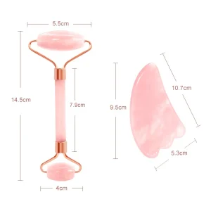100% Natural Quartz Rose Gold Facial Jade Roller Massager Anti Aging Face Roller