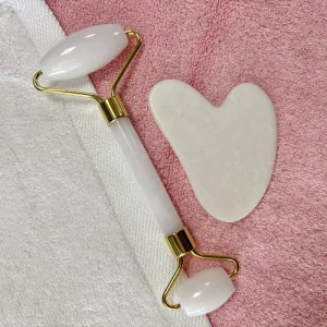 100% Natural White Jade Face Massage Stone Cosmetics Tools Custom Facial Jade Roller and Gua Sha Kit Skin Care Tools