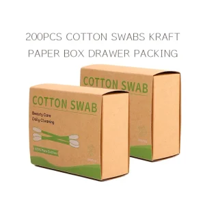 100% Natural and Environmentally Friendly 200pcs Cotton Swabs Bamboo Stick Cotton Buds