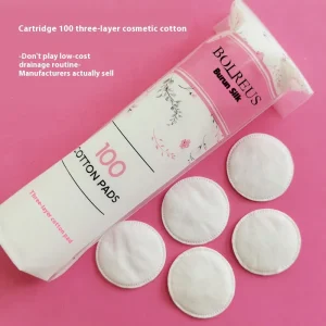 100 Pcs Bag Three layer Round Clip Cotton Makeup Remover Cotton Pads Soft and Comfortable Cotton Pad