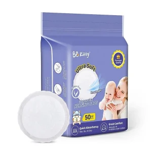 100 Pcs Disposable Breathable Ultra Soft Nursing Pads with 4 Layer Super Absorption for Breastfeeding