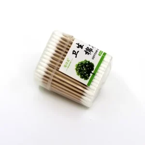 100 Pieces Bamboo Cotton Buds Stick Wood Buds Pointed Wooden Cotton Buds for Baby Qtips Cotton Swabs