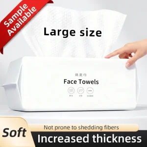 100% Plant Fibre Disposable Face Towel Soft Skin-Friendly Facial Tissue Extra Thick Dry Wipes for Makeup Remover OEM Bulk