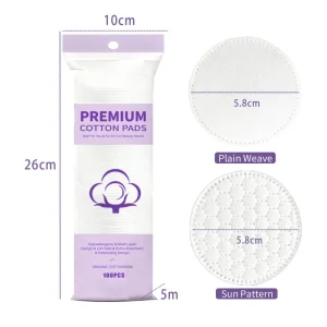 100% Pure Cotton Lint Free Oval Rounds and Squares Makeup Remover Pads Reusable and Absorbent Soft Facial Cleansing Features