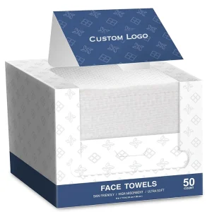 100% USDA Biobased Disposable Clean Face Towel XL Size Lint-Free Dry Wipes for Sensitive Skin Makeup Removal & Skincare