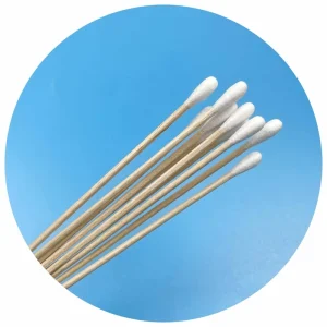 100PCS 6″ Cotton Swabs in Plastic Bag Long Cotton Buds with Wooden Handle Lint Free Personal Care Non-sterile
