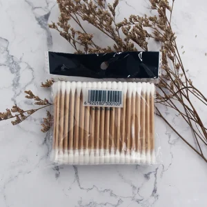 100PCS Eco Friendly Two Head Wooden Stick Cotton Buds & Ear Swabs
