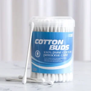 100PCS Private Label Daily Use Soft PP Plastic Bamboo Wood Ear Clean Multi-Purpose Two Head Cotton Swabs Paper Stick Cotton Buds