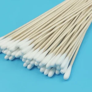 100Pcs Bag 6 Inch 4.2mm 10mm Cleaning Stick Wooden Rod Cleaning Tool Cotton Bud Swabs