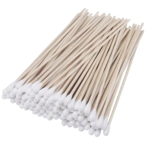 100Pcs Bag Makeup Cotton Swabs 6 Inch Non Sterile Wooden Cotton Buds for Wound Care