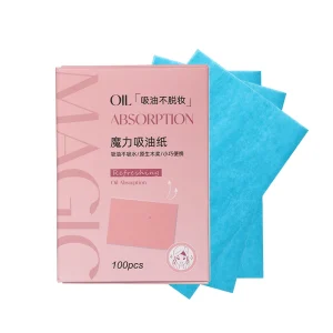100Pcs Box Portable Travel Oil Blotting Tissues Sheets Face Oil Absorbing Paper for Facial Skin Blotting SY045