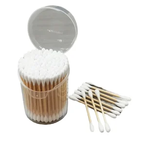 100Pcs Multi Purpose Bamboo Stick Cotton Swabs Cotton Nose Buds Qtips Two Head Cotton Customize Logo