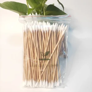 100pcs 6 Inch Double Heads Eco Friendly Reusable Bamboo Long Wooden Cleaning Swabs Stick Cotton Bud