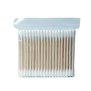 100pcs Bag Eco Friendly Cotton Swabs Wood Sticks Recyclable Biodegradable Wooden Cotton Buds for Ear Cleaning Makeup