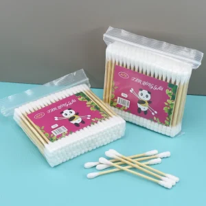 100pcs Biodegradable Cotton Swabs Cotton Buds Daily Cleaning Double Tips