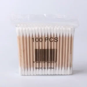 100pcs Cotton Bud Disposable Double Head Tip Bamboo Wooden Stick Cotton Swabs