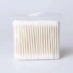 100pcs Custom Lint free Wooden Bamboo Paper Stick Cotton Swab Ear Cotton Buds