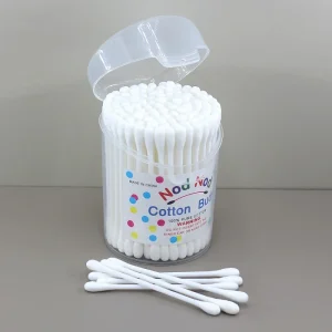 100pcs Custom Logo Cotton Swabs Double Head Multi-Purpose ISO9001 Certified Ear Cleaning Cotton Buds