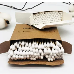100pcs Double Head Cotton Swab Makeup Cotton Buds with Wood Sticks Nose Ears Cleaning Health Care Tool