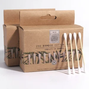 100pcs Factory Moq Family Baby Sterile Cleaning Ear Cotton Buds Round Head Double ended Cotton Swabs for Make up Tools
