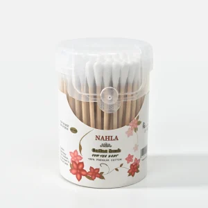 100pcs Natural Eco Friendly Cotton Swab OEM Qitps Factory Customize Cotton Ear Buds