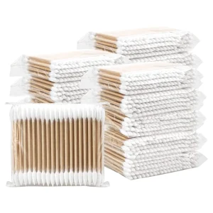 100pcs OEM Eco Friendly Q tip Cotton Bud Medical or Daily Use Bamboo Stick Custom Packaging Cotton Swabs