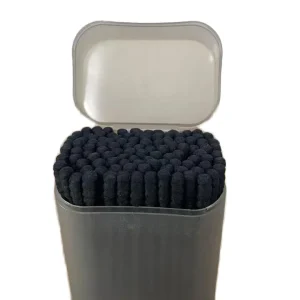 100pcs OEM High Standard Soft and Comfortable Black Ear Buds Cotton Swabs for Daily Use Ear Cleaning