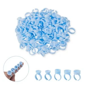 100pcs One time Harmless Makeup Ring Eyelashes Extension Adhesive Glue Holder Plastic Pigment Ring Tattoo Ink Cup Accessories