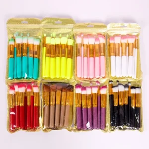 10PCS Travel Make up Brushes Classic Kabuki Makeup Brush Set