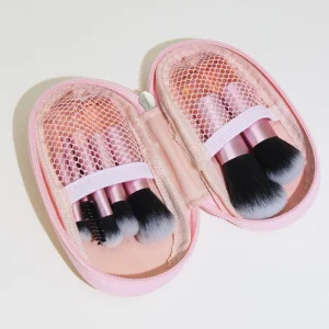 10Pcs Face and Eye Makeup Brush Set Black and Pink Makeup Brush Package