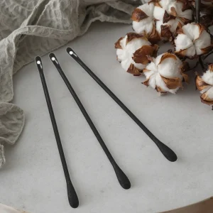 10pcs pcs Individual Packaging Blackhead and Acne Needle Double Tipped Cotton Buds Black Cotton Swab for Makeup Remove