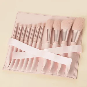 11 Piece Make up Brush Kit Pink Makeup Travel Makeup Brushes With Bag Sample Kabuki Blush Contouring pink Makeup Brush Set