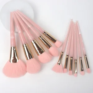 11 Piece Professional Makeup Brush Set Customizable Plastic Handle Pink Personalized Custom Logo Private Label Face Concealer