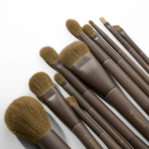 11PCS Makeup Brushes Set Professional Synthetic Hair Foundation Blush Brush Brown Handle Cosmetic Makeup Brush Kit