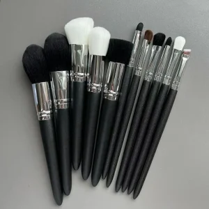 11pcs Black Silver Luxury Makeup Tools Handmade Japanese Makeup Brush