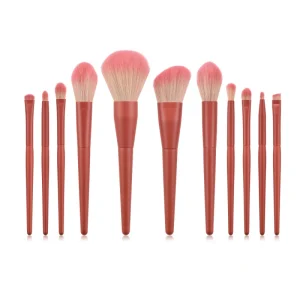 11pcs Professional Makeup Brush Set Factory Direct Soft Synthetic Vegan Fiber Full Face&Eye Cosmetic Brush Kit for OEM