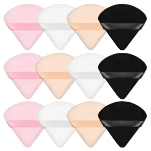 12PCS bag Triangle Makeup Puff Ultra Soft Powder Puff Makeup Sponge Loose Mineral Powder Wet Dry Triangle Powder Puff
