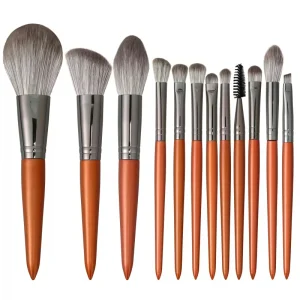 12Pcs Private Label Synthetic Hair Custom Plastic Makeup Brushes Professional Bulk Makeup Brush Set