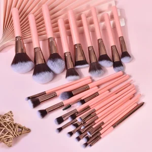 12pc Customized Kabuki Bling Rose Gold Make up Brushes Cosmetic Foundation Soft Face Brush Pink Makeup Brushes